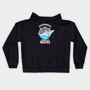 Happiness Comes In Waves Kids Hoodie